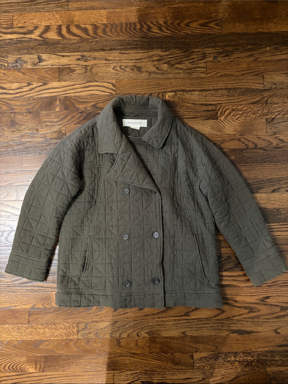 Treasure & Bond Quilted Jacket Olive Green